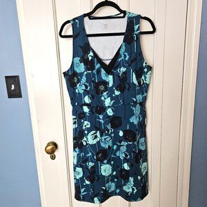Title Nine T9 Travel Sport Dress Mesh Blue Floral - Size XL